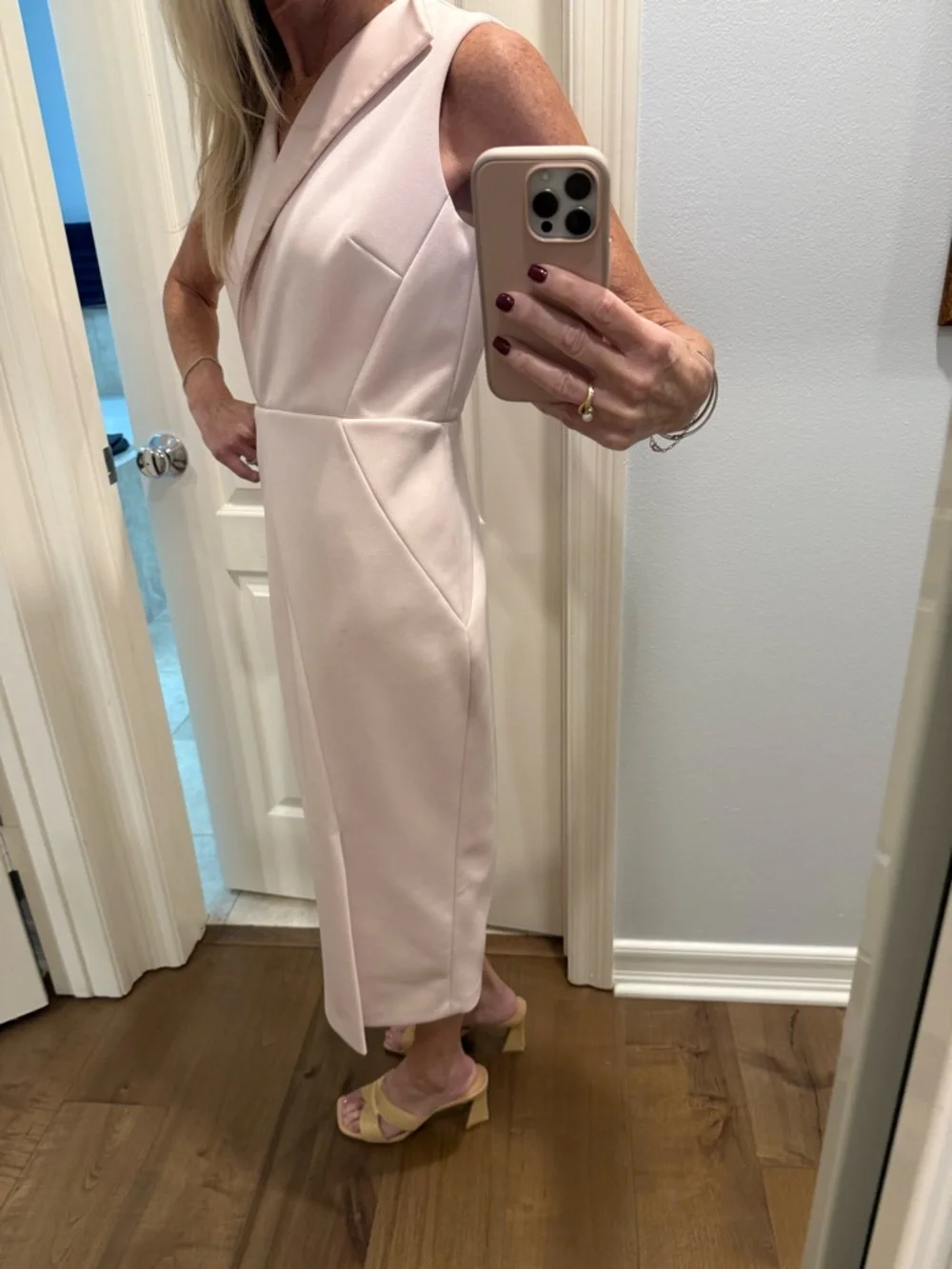 Ted Baker Soft Blush Sleeveless Midi Dress - Picture 5 of 11